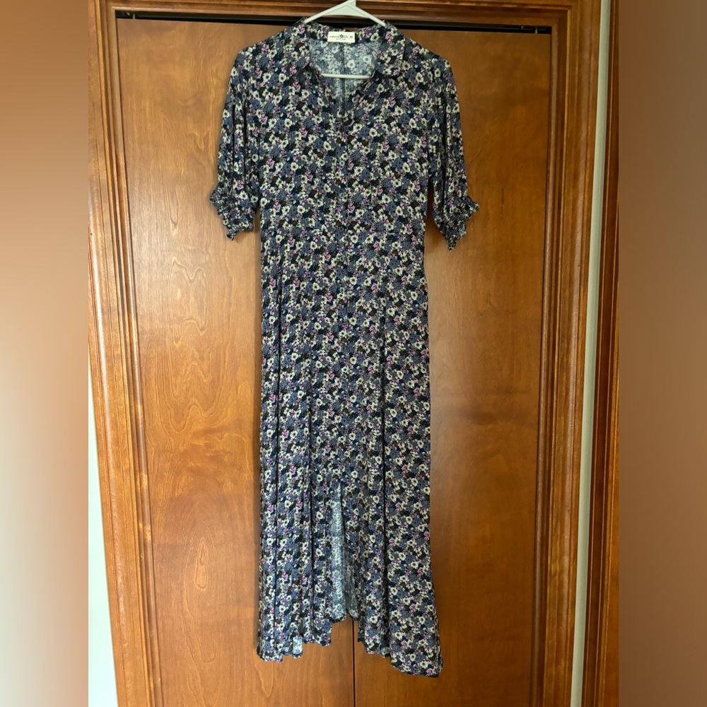 Natural Life Floral Button Down Dress XS